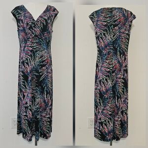 NorthStyle Size 12 Multi-Colored Floral On Black Women's V Neck Tank Dress with